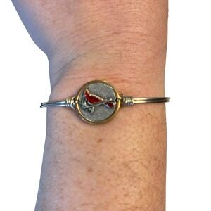 Embrace the Journey Cardinal Charm Bangle Bracelet Gold Tone‎